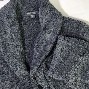 Barefoot Dreams Unisex Adult Cozychic Robe Size 3 Gray‎ Hooks & Tie Sherpa Teddy